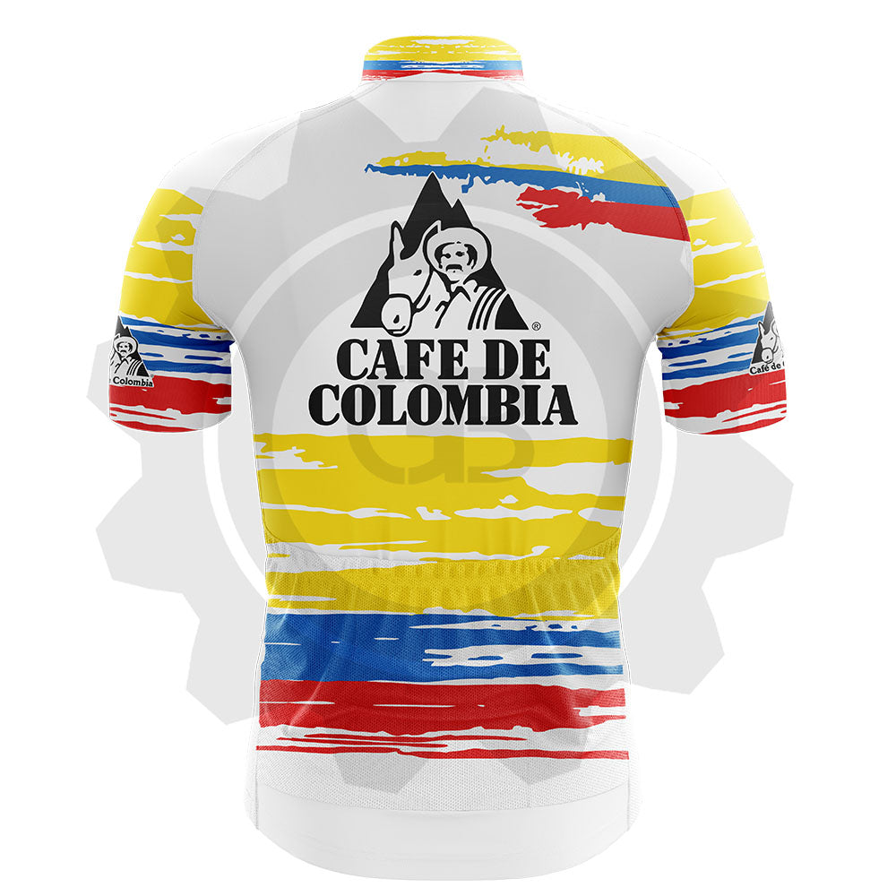 Cafe Colombia 90 - Maillot de cyclisme vintage manches courtes