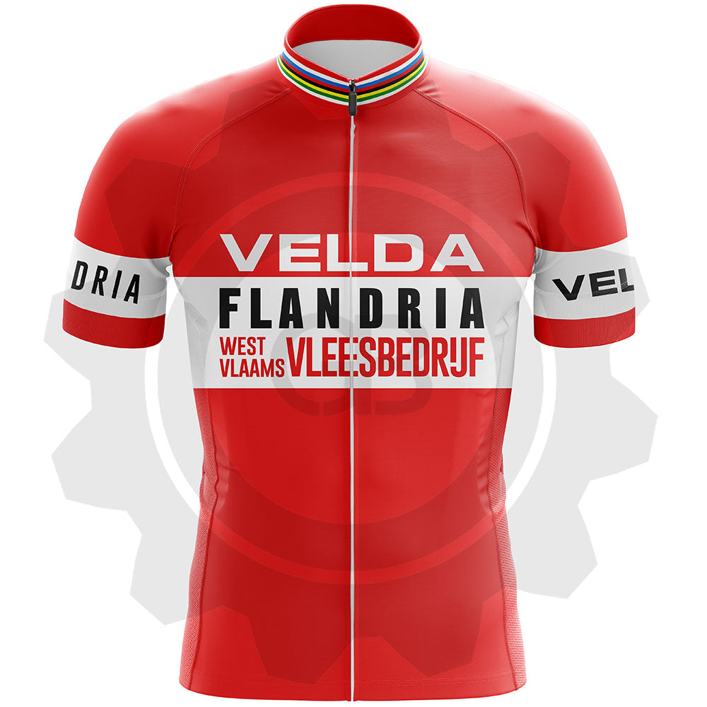 Flandria Velda West Williams - Maillot de cyclisme vintage manches courtes