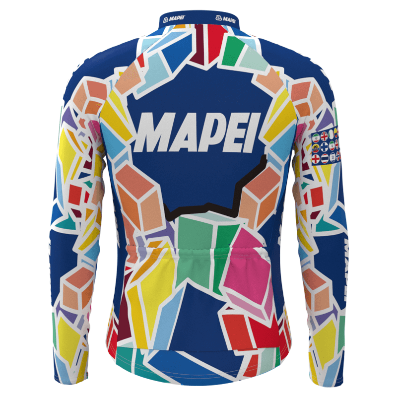 Mapei Bleu - Veste hiver de cyclisme vintage