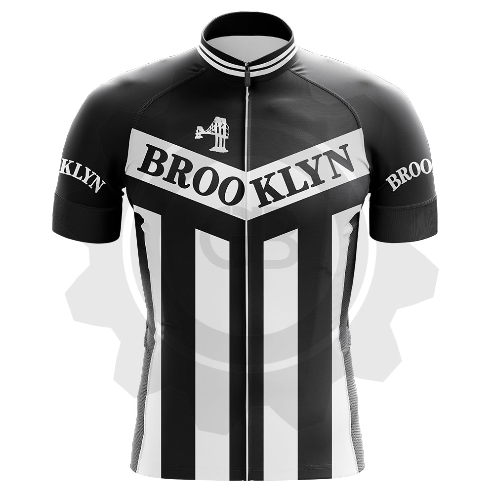 Brooklyn Black - Maillot de cyclisme vintage manches courtes