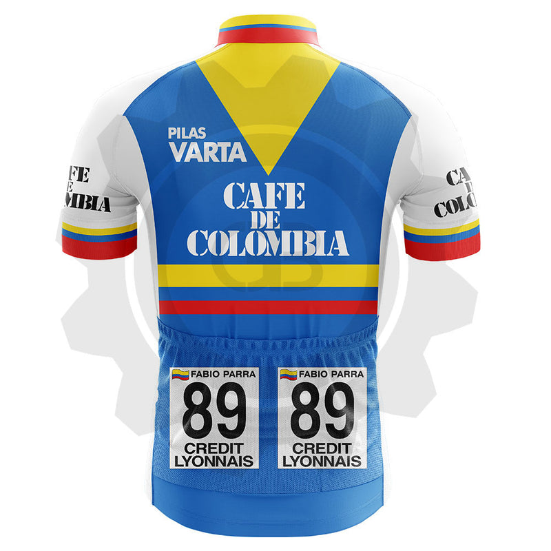 Cafe Colombia Varta 85 - Maillot de cyclisme vintage manches courtes