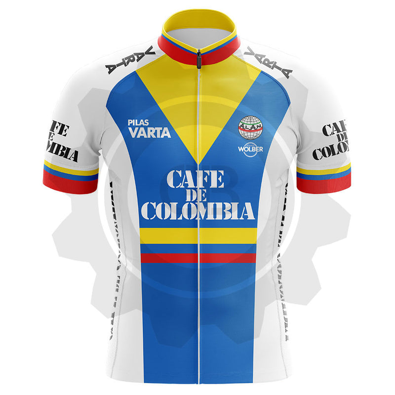 Cafe Colombia Varta 85 - Maillot de cyclisme vintage manches courtes