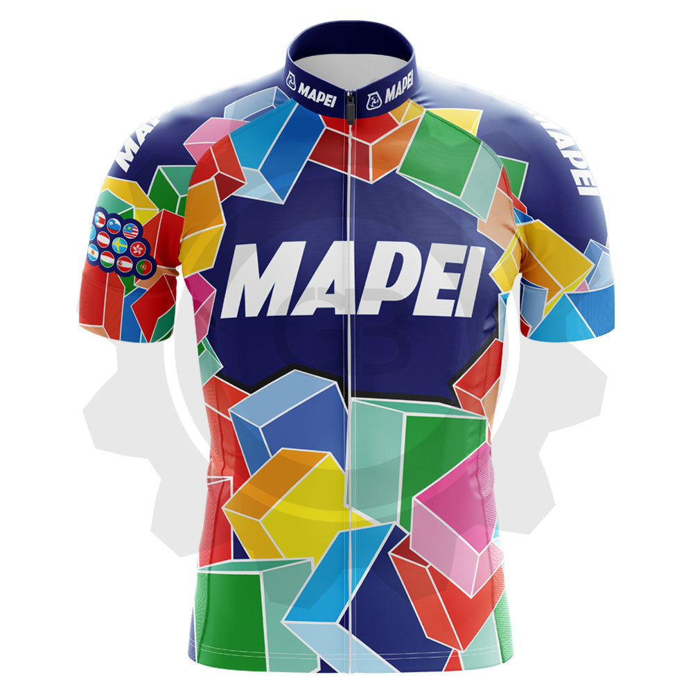 Mapei bleu- Maillot de cyclisme vintage manches courtes