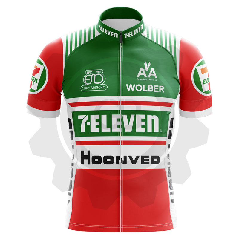 7 Eleven Hoonved- Maillot de cyclisme vintage manches courtes