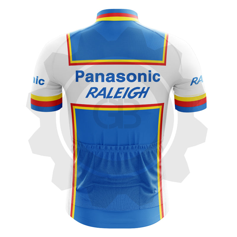 Panasonic Raleigh - Maillot de cyclisme vintage manches courtes