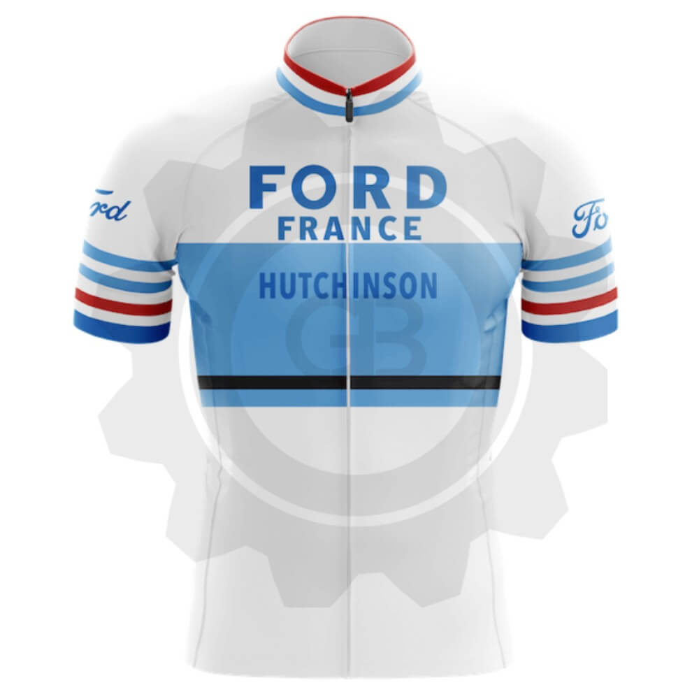 Ford France Hutchinson - Maillot de cyclisme vintage manches courtes