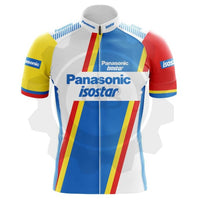 Panasonic Isostar- Maillot de cyclisme vintage manches courtes