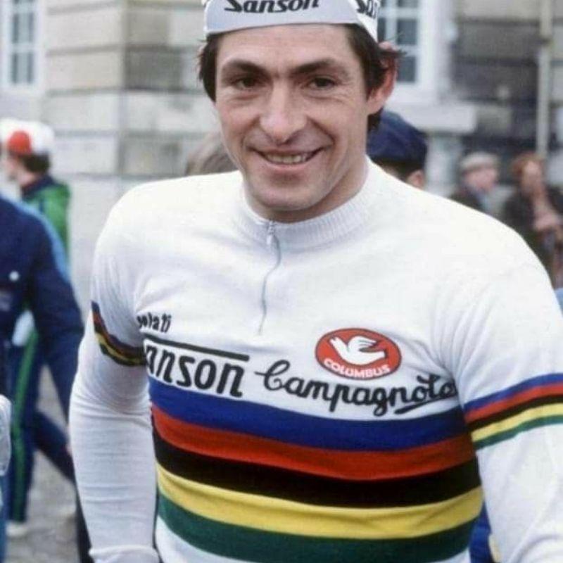Gros braquet 200000605 Sanson Champion du monde 77  - Maillot cycliste vintage manches courtes